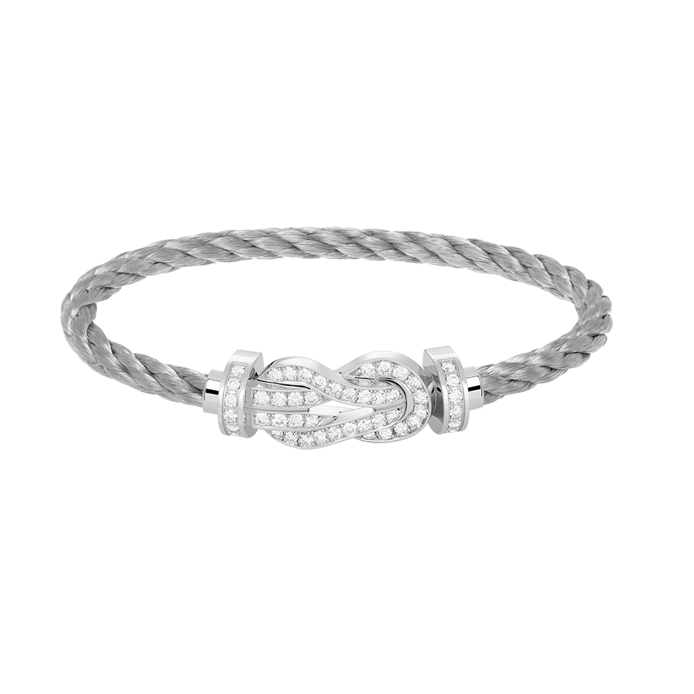 [Regalia jewelry]CHANCE LARGE 8 FIGURE BUCKLE FULL DIAMOND BRACELET SILVER