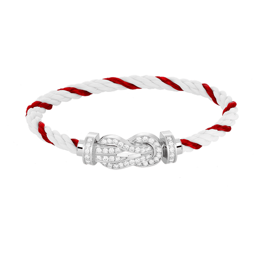 [Regalia jewelry]CHANCE LARGE 8 FIGURE BUCKLE FULL DIAMOND BRACELET SILVER