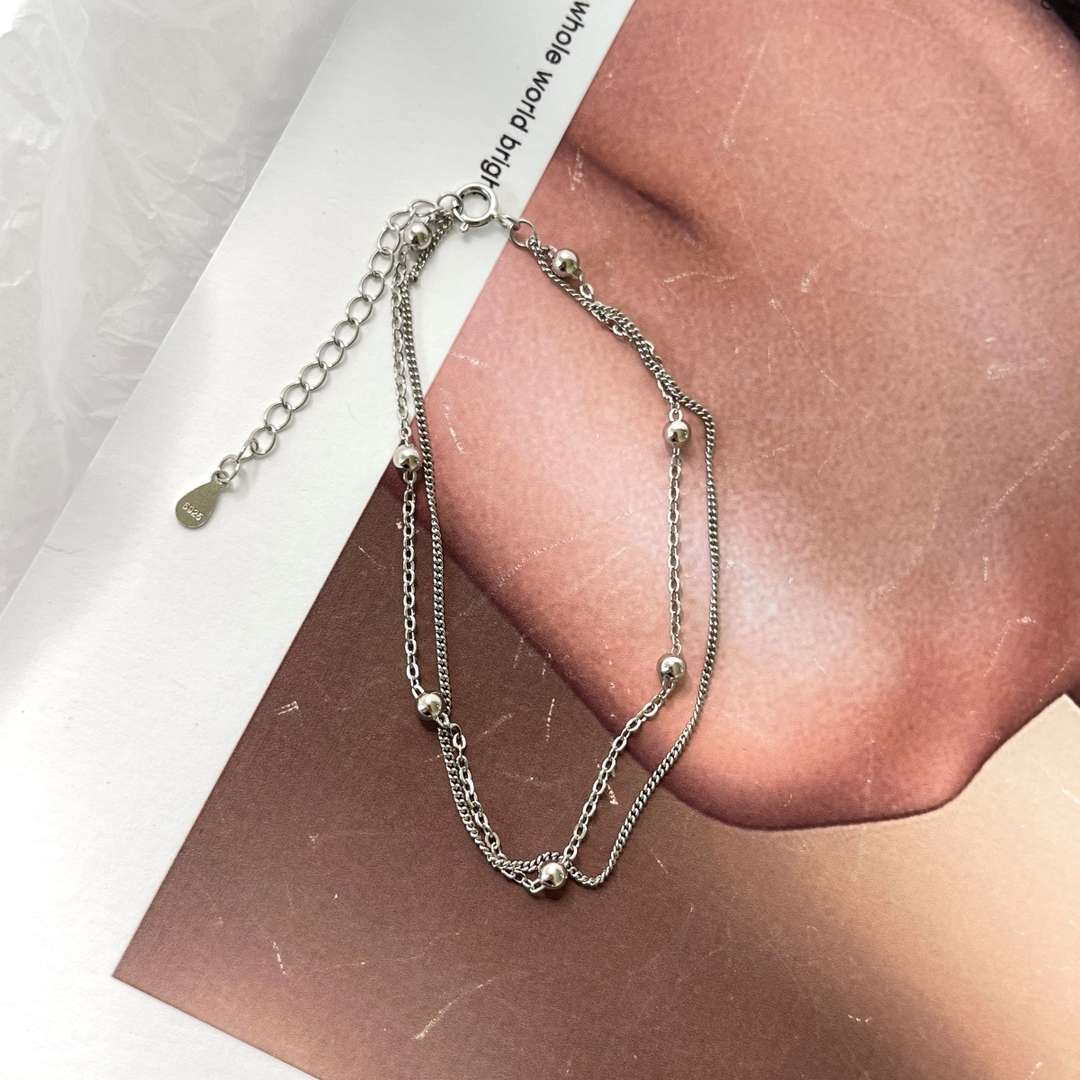 [Regalia jewelry]Delicate Bead Double Layer Bracelet