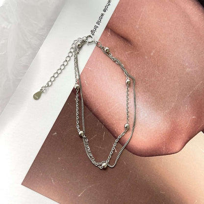 [Regalia jewelry]Delicate Bead Double Layer Bracelet