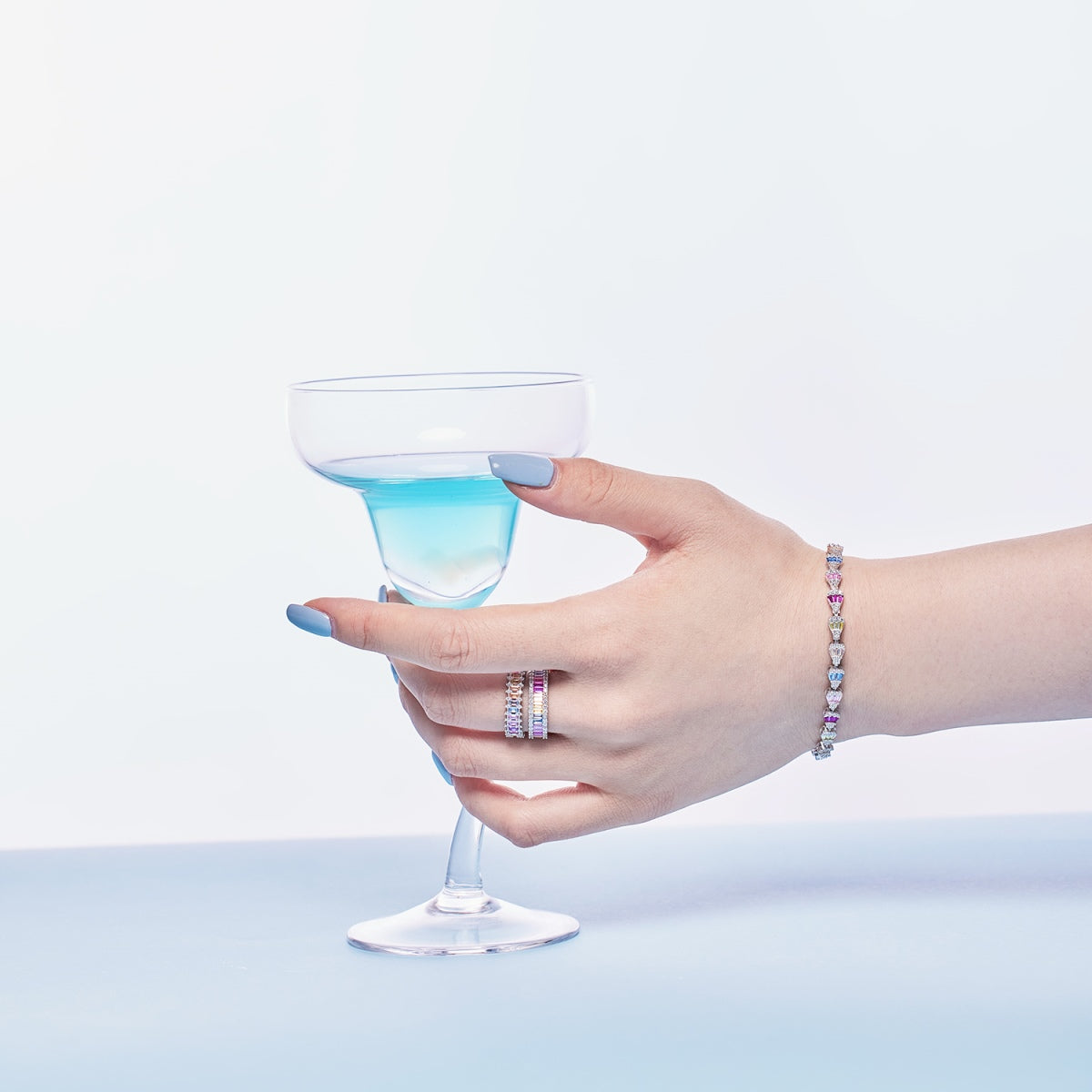 [Regalia jewelry]Dainty Kaleidoscopic Emerald Cut Daily Ring