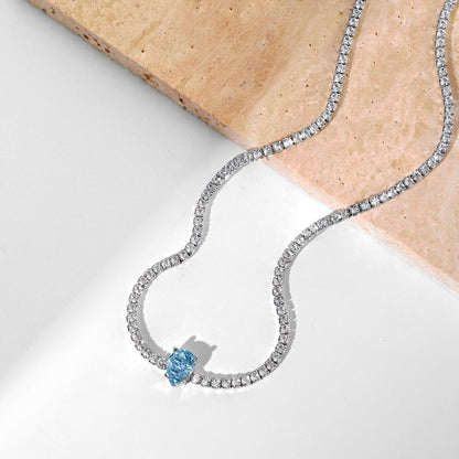 [Regalia jewelry]1.0 carat Unique Pear Cut Tennis Necklace