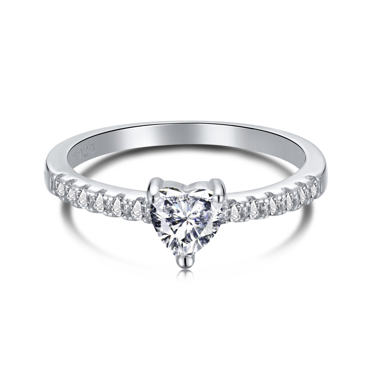 [Regalia jewelry]0.5 Carat CaratEternity Charming Heart Shape Lover Ring