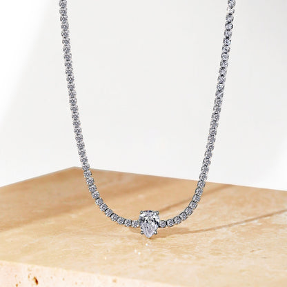 [Regalia jewelry]1.0 carat Unique Pear Cut Tennis Necklace