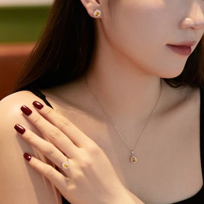 [Regalia jewelry]Delicate Radiant Oval Cut Daily Earrings