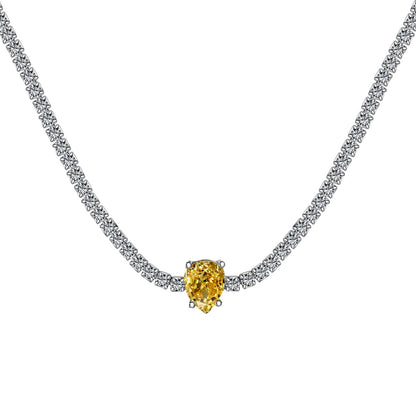 [Regalia jewelry]1.0 carat Unique Pear Cut Tennis Necklace