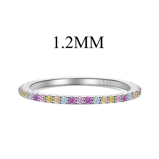 [Regalia jewelry]Ornate Colorful Round Cut Tennis Ring