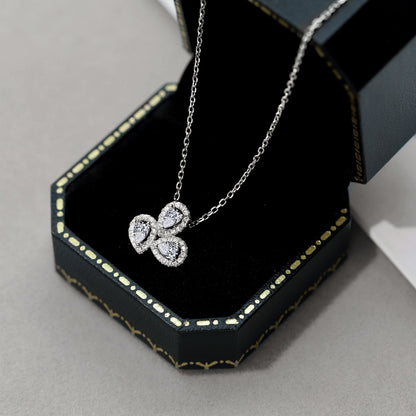 [Regalia jewelry]Elegant Flower Shape Pear Cut Necklace