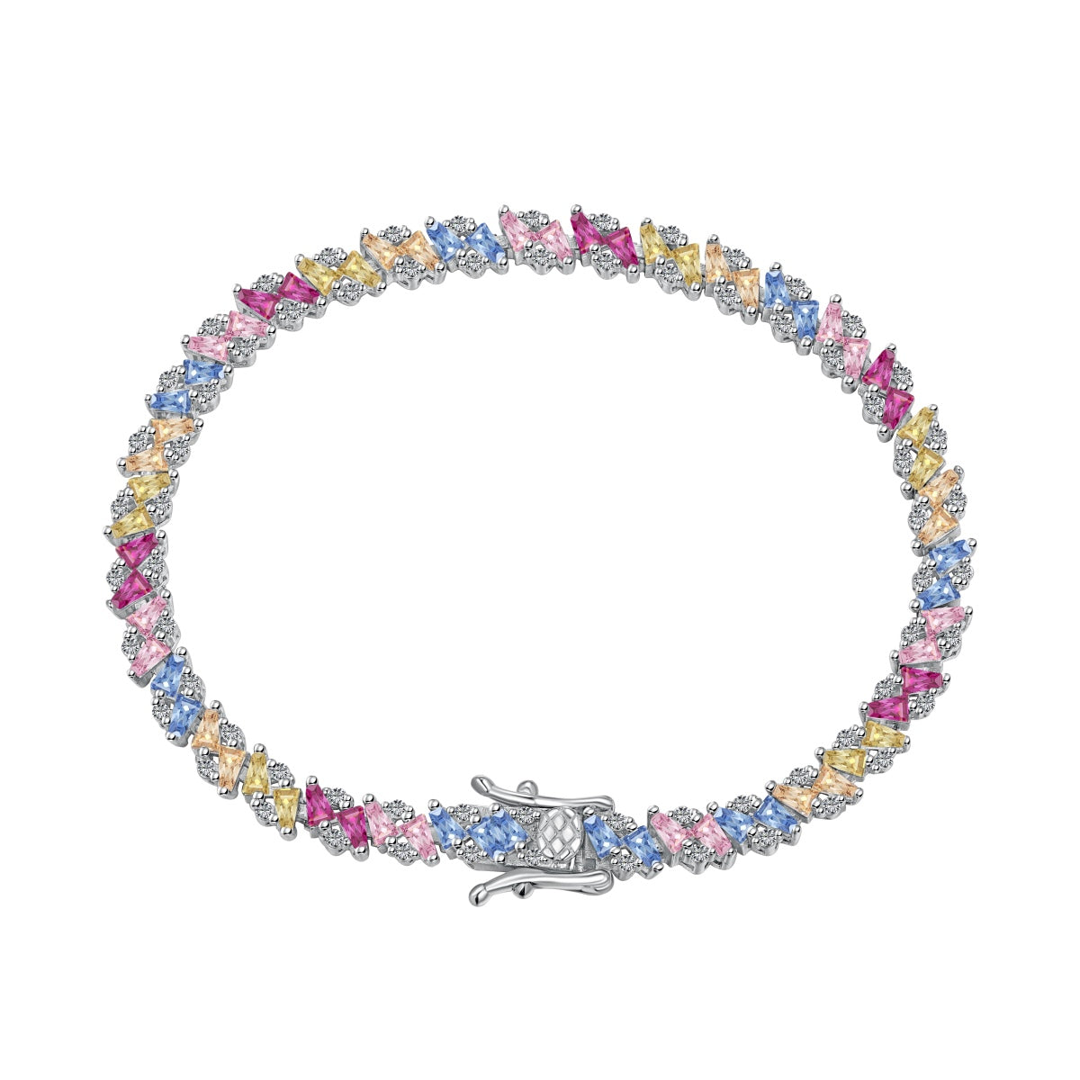 [Regalia jewelry]Ornate Sparkling Multi Cut Party Bracelet