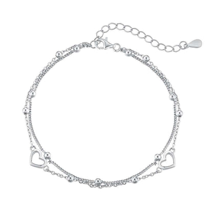 [Regalia jewelry]Dainty Double Layer Love Heart Bracelet