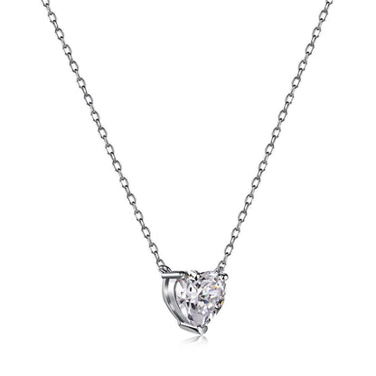[Regalia jewelry]Heart Shape Main Stone Pendant Collarbone Necklace