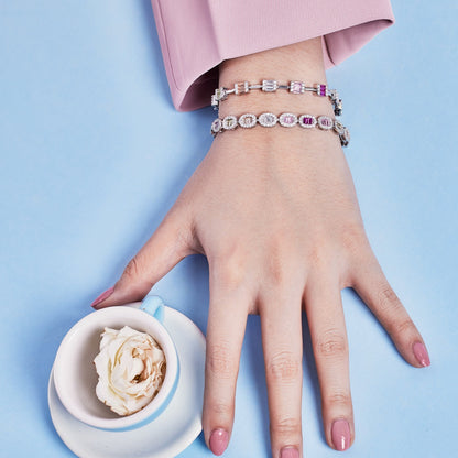 [Regalia jewelry]Exquisite Ornate Emerald Cut Daily Bracelet