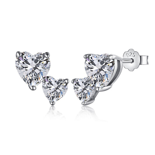 [Regalia jewelry]Double Heart-Shape Classic Princess Style Earrings