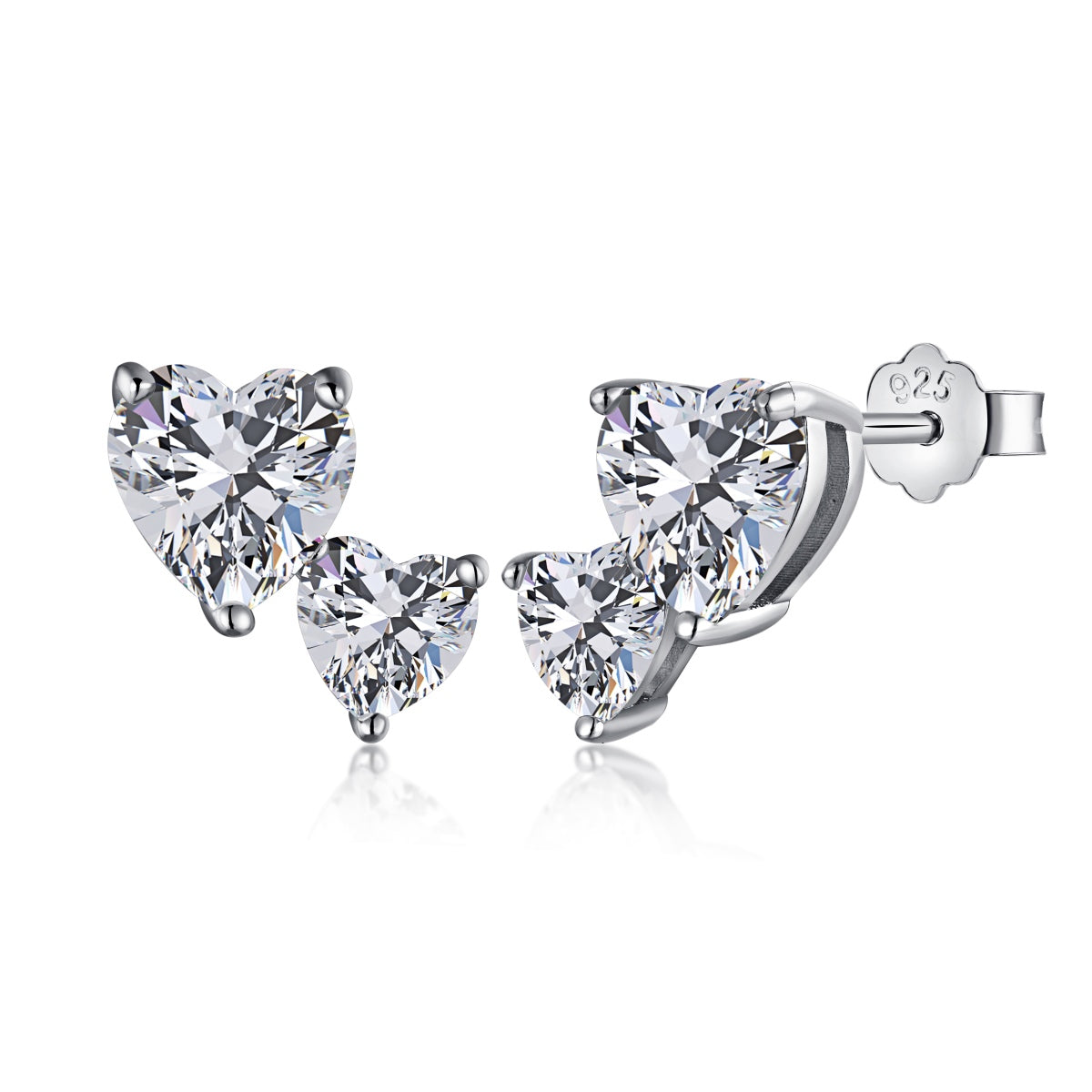 [Regalia jewelry]Double Heart-Shape Classic Princess Style Earrings