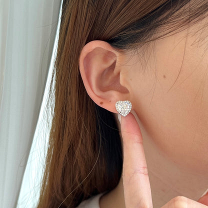 [Regalia jewelry]Sparkling Heart Shape Lover Earrings
