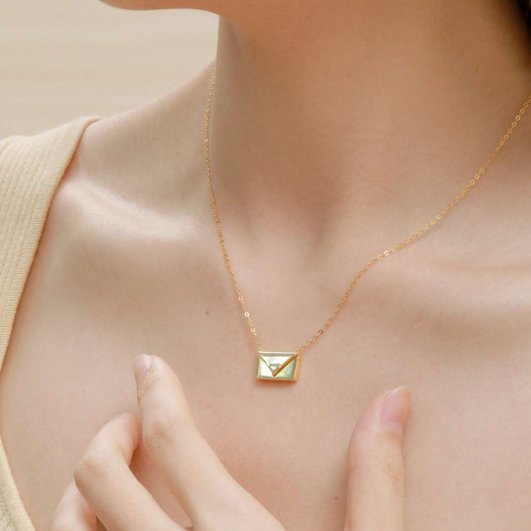 [Regalia jewelry]Envelope Heart Shape Mother's Day Necklace