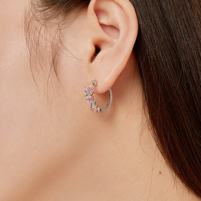 [Regalia jewelry]Dazzling Colorful Emerald Cut Daily Earrings