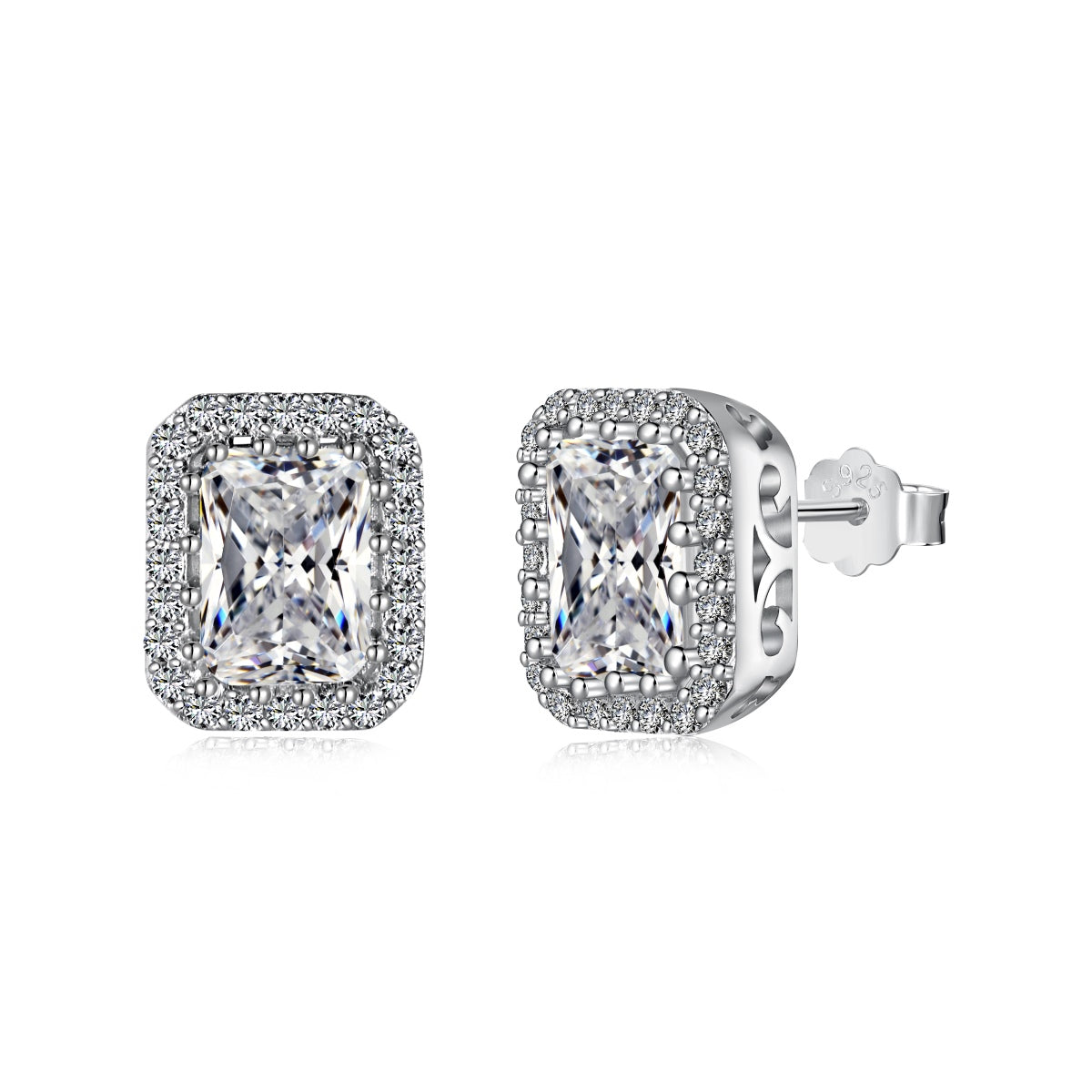 [Regalia jewelry]1.0 Carat Luxurious Dainty Emerald Cut Daily Earrings