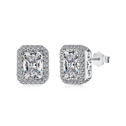 [Regalia jewelry]1.0 Carat Luxurious Dainty Emerald Cut Daily Earrings