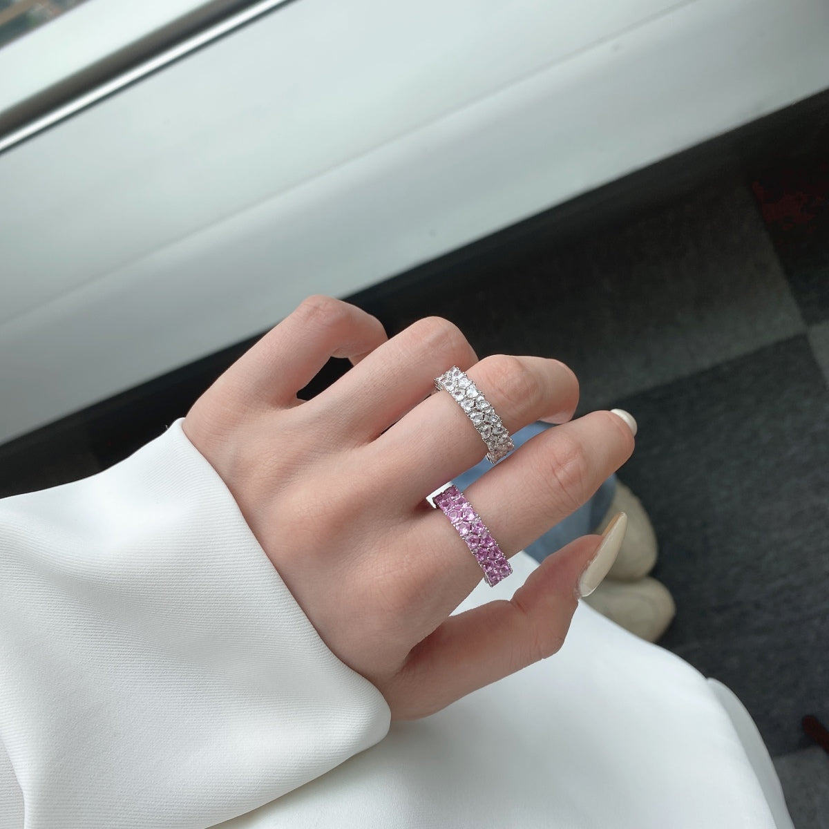 [Regalia jewelry]Sparkling Full Heart Ring