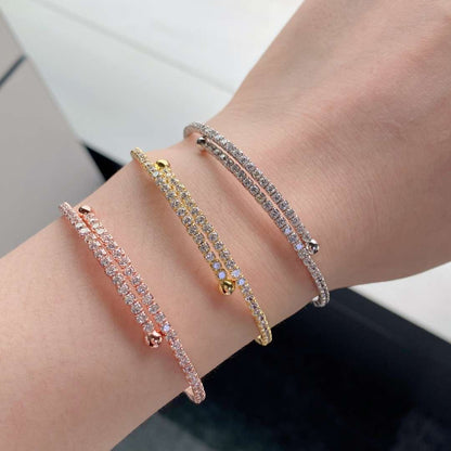 [Regalia jewelry]Row of Diamonds Round Fashion Bracelet