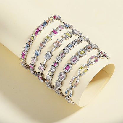 [Regalia jewelry]Exquisite Ornate Emerald Cut Daily Bracelet