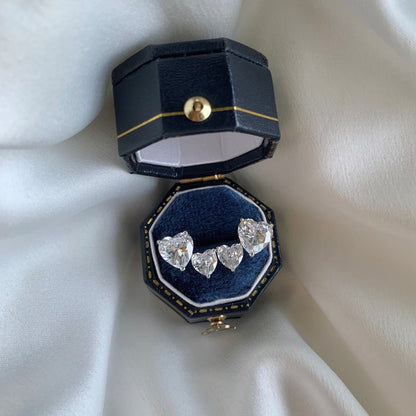 [Regalia jewelry]Double Heart-Shape Classic Princess Style Earrings