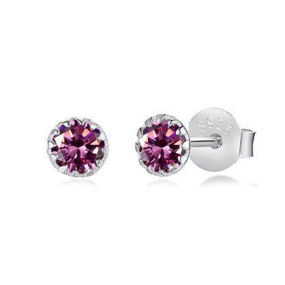 [Regalia jewelry]Sparkling Colorful Round Shape Earrings