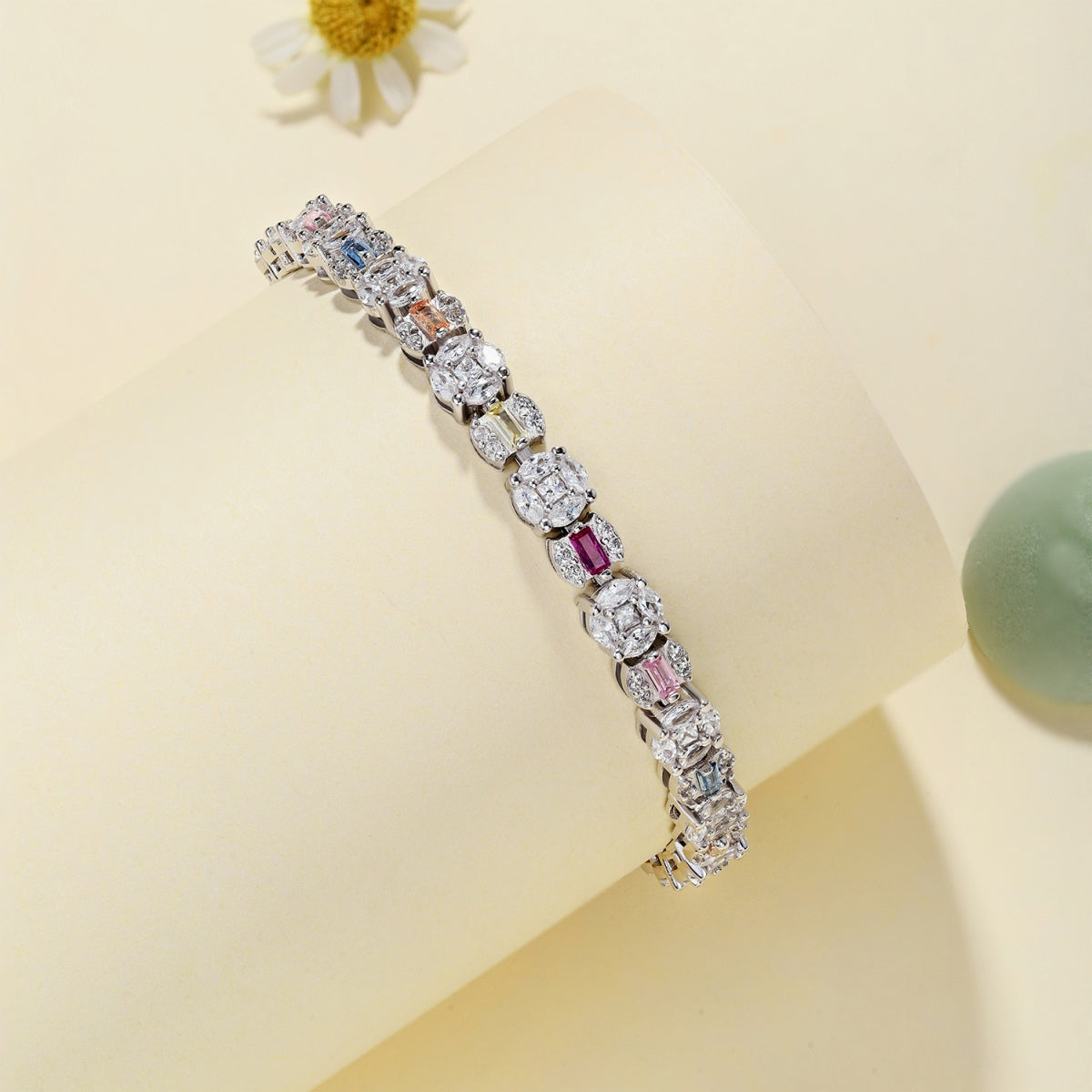 [Regalia jewelry]Dazzling Radiant Multi Cut Daily Bracelet