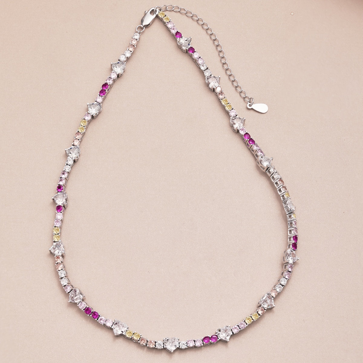 [Regalia jewelry]Delicate Colorful Rainbow Tennis Chain