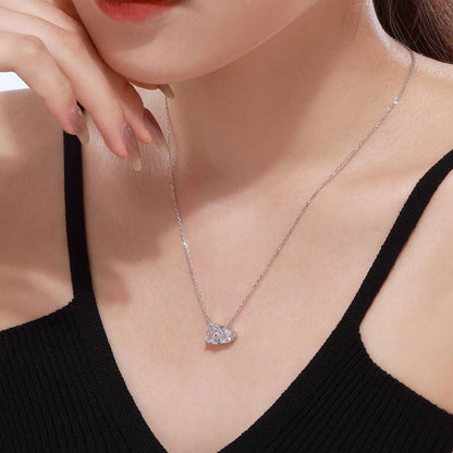 [Regalia jewelry]Dazzling Square & Heart Shape Necklace