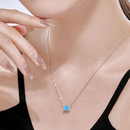[Regalia jewelry]Luxurious Square Shape Colorful Necalack