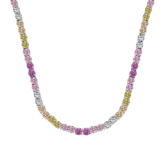[Regalia jewelry]Delicate Colorful Tennis Necklace