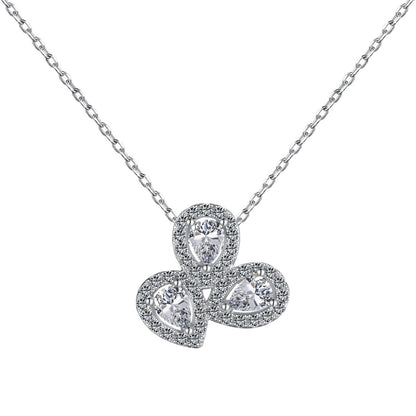 [Regalia jewelry]Elegant Flower Shape Pear Cut Necklace