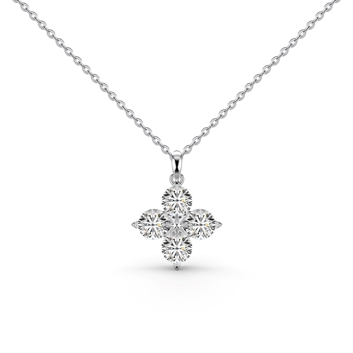 [Regalia jewelry]Four-Leaf Clover And Eight-Pointed Star Necklace