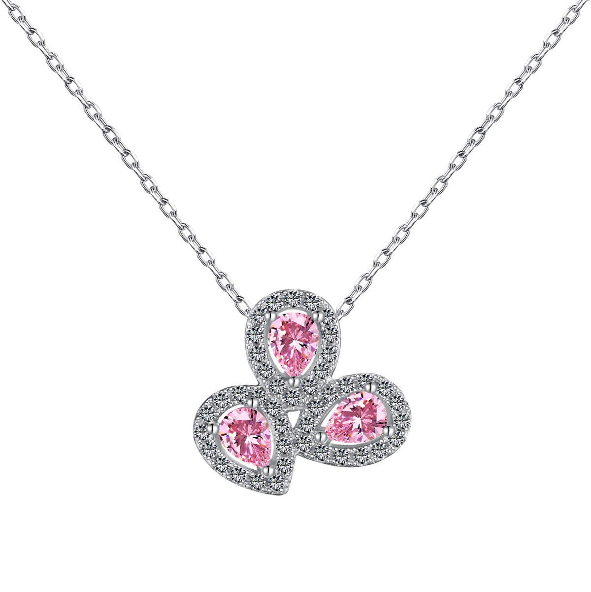 [Regalia jewelry]Elegant Flower Shape Pear Cut Necklace
