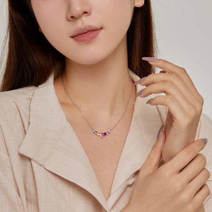 [Regalia jewelry]Dainty Colorful Heart Necklace