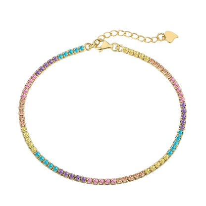 [Regalia jewelry]Dazzling Colorful Round Cut Daily Bracelet