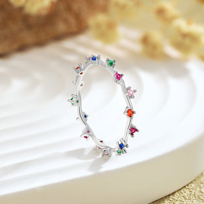 [Regalia jewelry]Radiant Colorful Round Cut Daily Ring