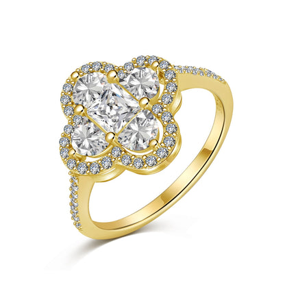 [Regalia jewelry]Luxurious Eternity Flower Shape Banquet Ring