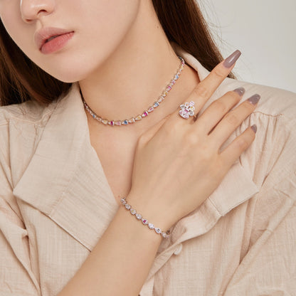 [Regalia jewelry]Sparkling Colorful Water Drop Shape Daily Ring