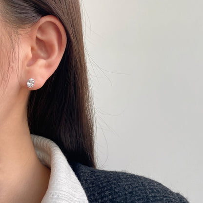 [Regalia jewelry]Oval Classic Dignified Elegant Earrings