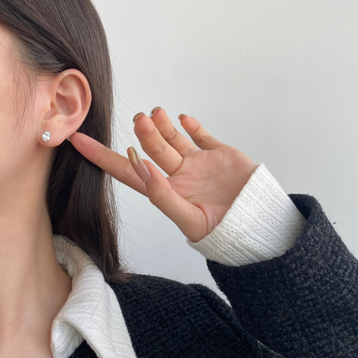 [Regalia jewelry]Oval Classic Dignified Elegant Earrings