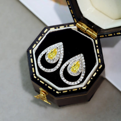 [Regalia jewelry]Sparkling Delicate Water Drop Shape Daily Earrings