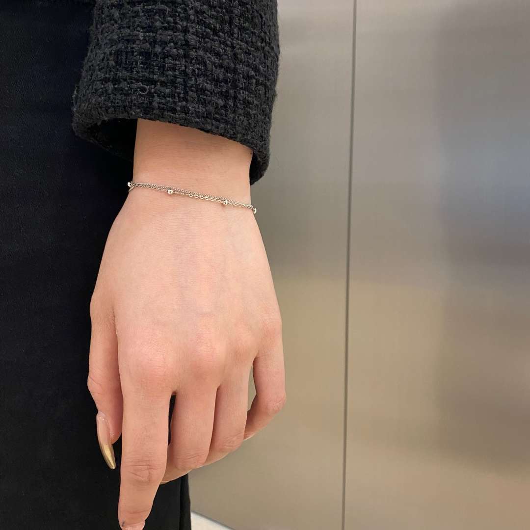 [Regalia jewelry]Delicate Bead Double Layer Bracelet