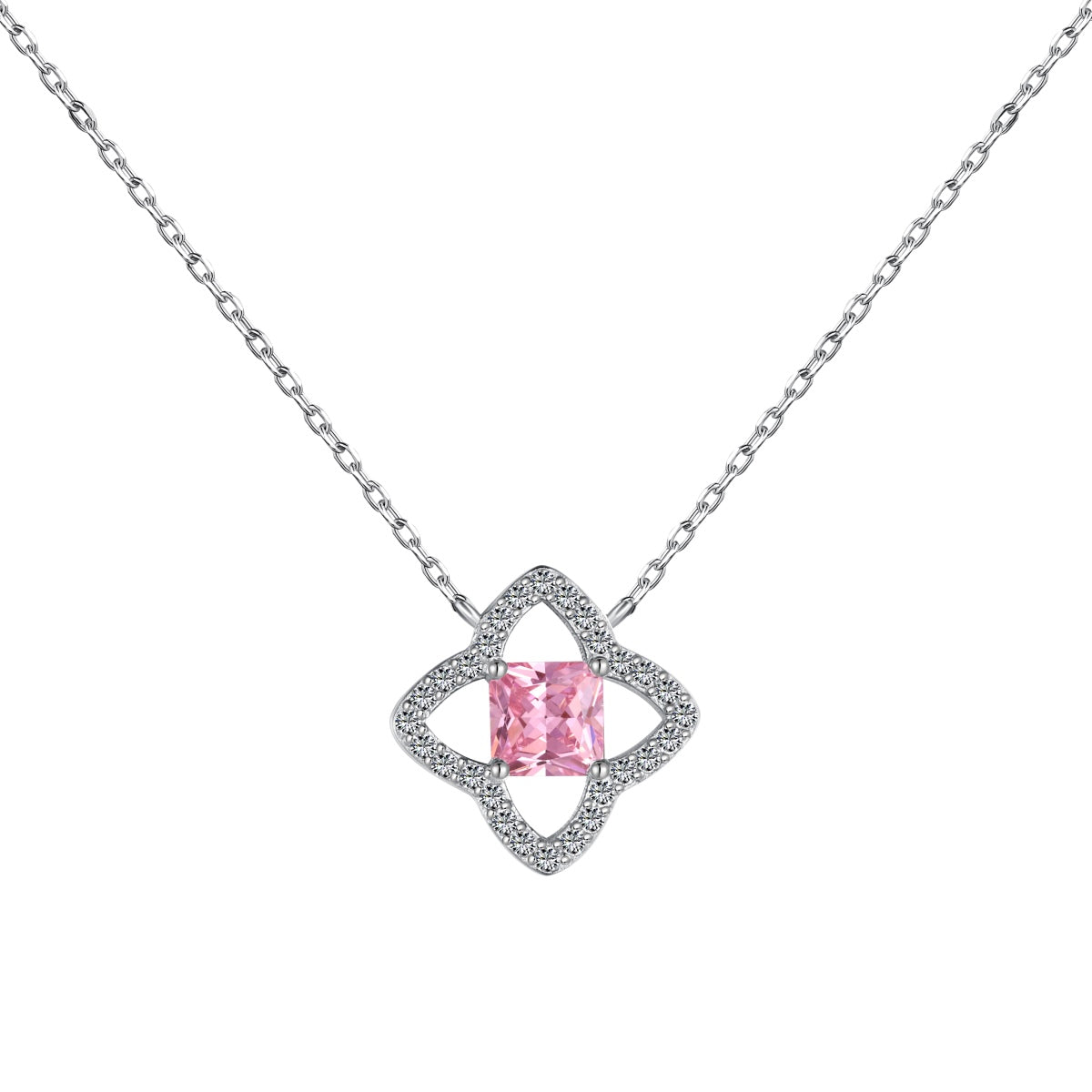 [Regalia jewelry]Exquisite Flower Shape Princess Cut Necklace