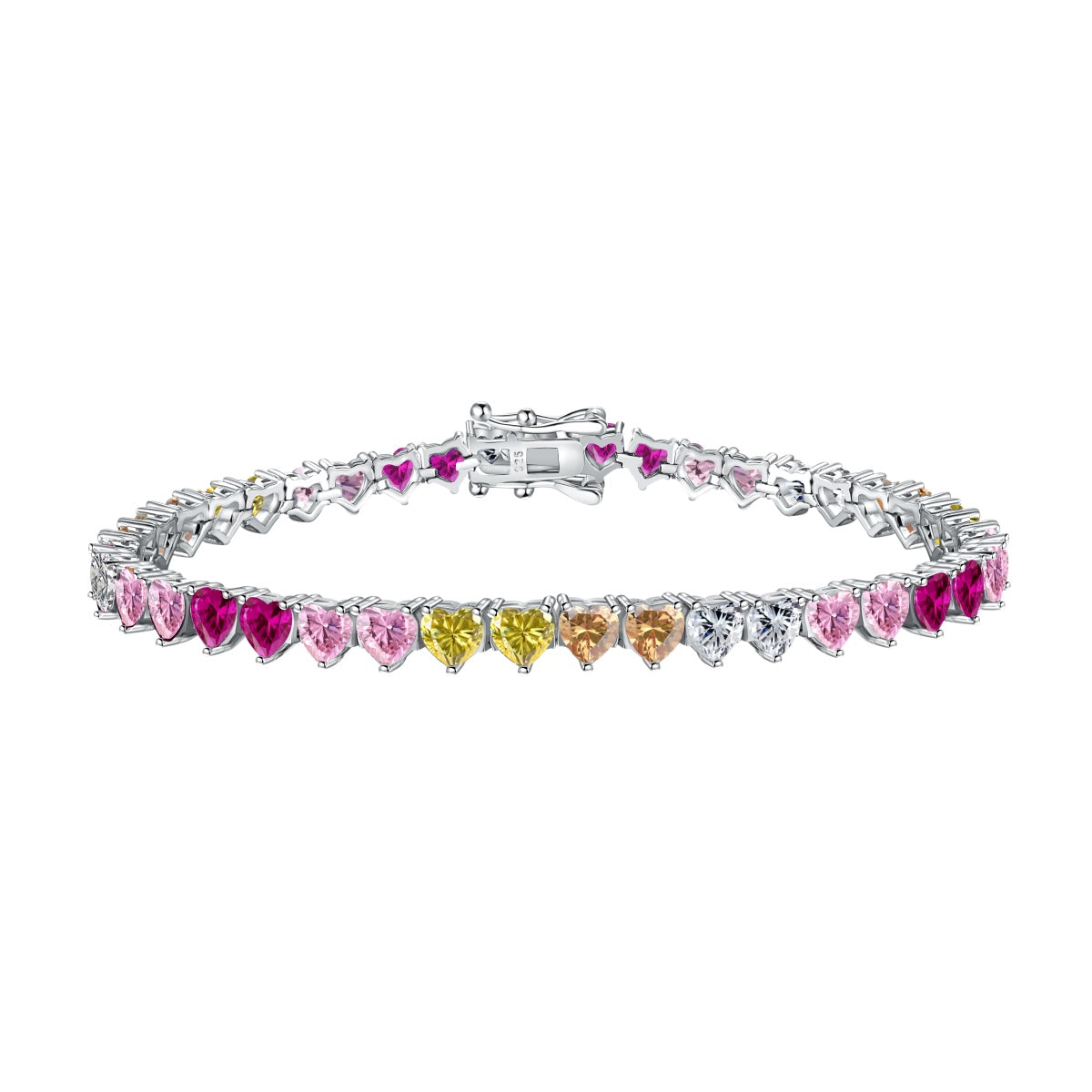 [Regalia jewelry]Luxurious Colorful Romantic Heart Shape Lover Bracelet