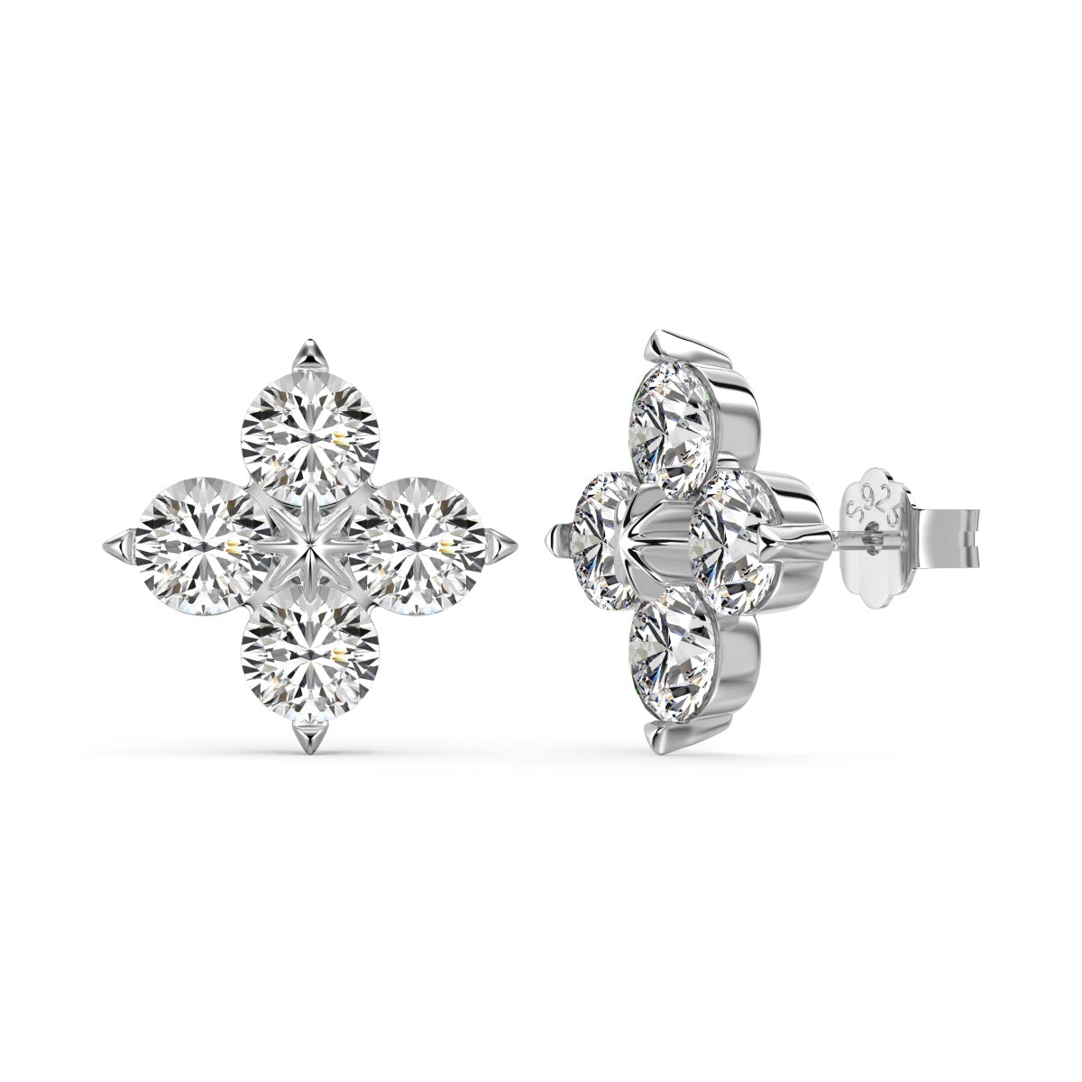 [Regalia jewelry]Four-Leaf Clover Eight-Pointed Star Earrings