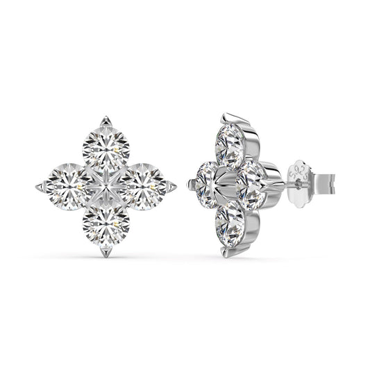 [Regalia jewelry]Four-Leaf Clover Eight-Pointed Star Earrings