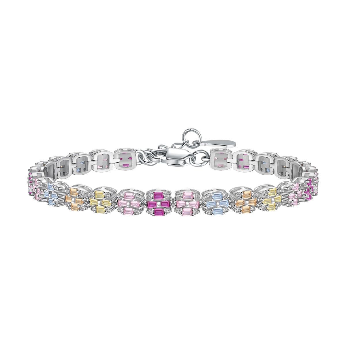 [Regalia jewelry]Delicate Colorful Emerald Cut Daily Bracelet